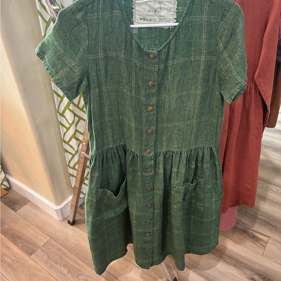 notPERFECTLINEN Dresses & Skirts - NPL Mama Green Plaid